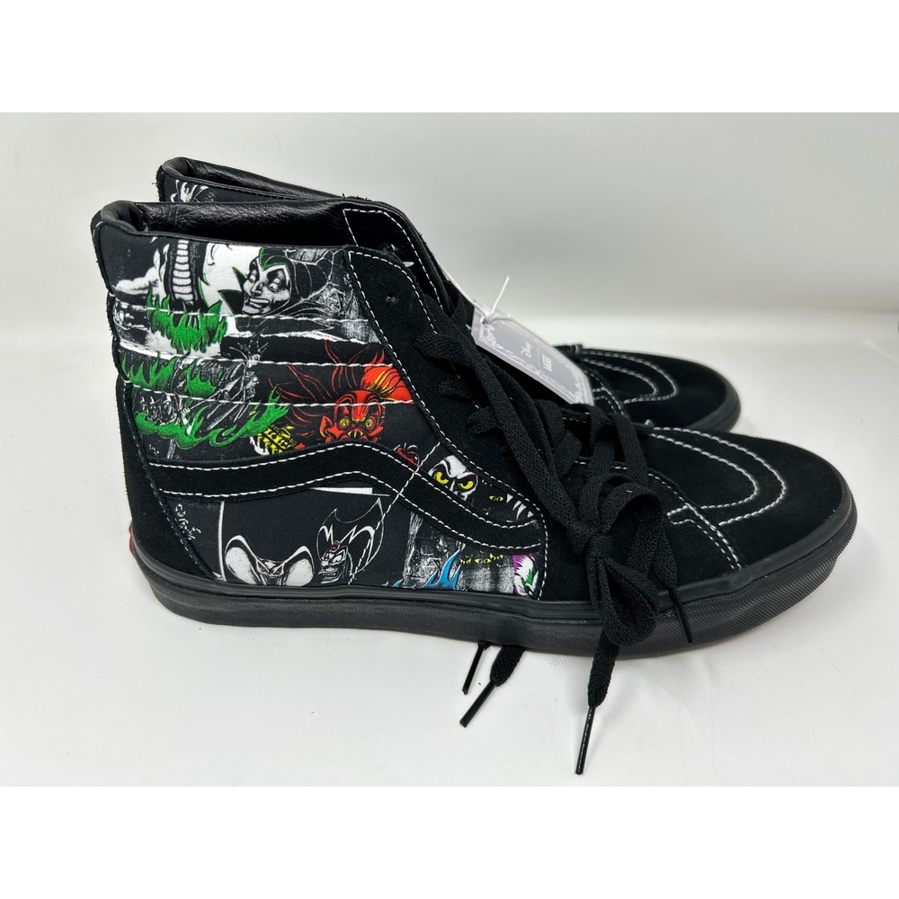 Vans Sk8-Hi Disney Villains Sneakers Mens 11 Black High Top Suede Canvas Shoes - Picture 1 of 13